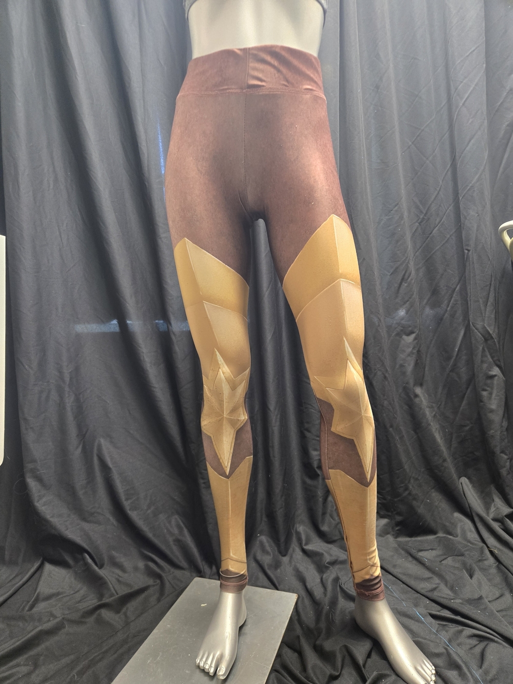 Hero Star Metallic Gold and Brown Leggings